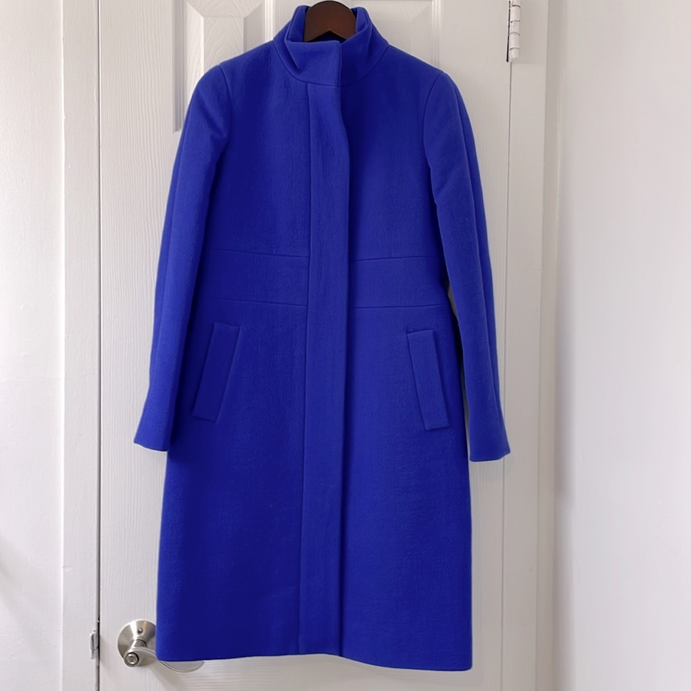 J Crew Double Cloth Funnel Coat Petite 00